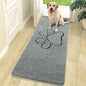 OLANLY OLANLY Ultra Absorbent Chenille Door Mat For Pets 24x16 Inches Non Slip Washable Entryway Mat Beige Paw Print Design - Animals & Pet Supplies > Pet Supplies