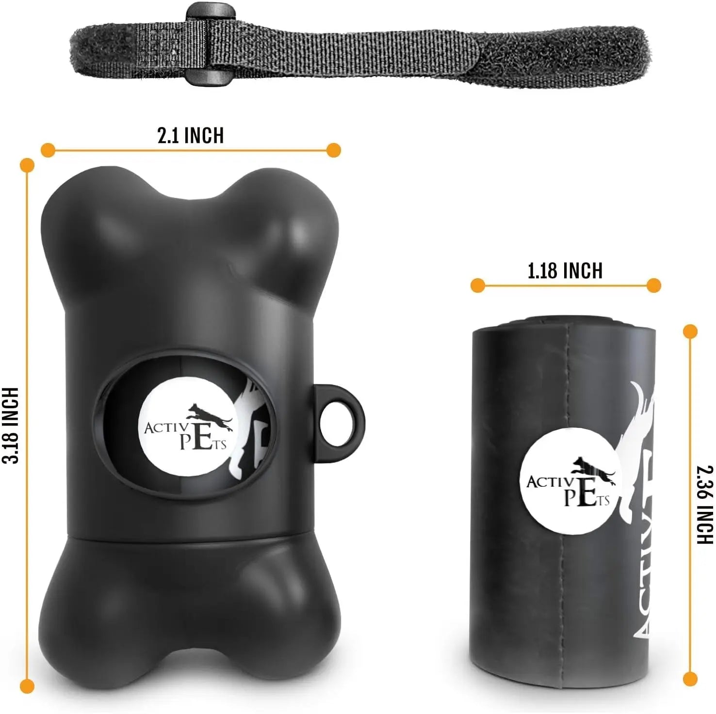 Active Pets Dog Waste Bag Dispenser with Leash Strap, Eco-Friendly Walking Bags, Biodegradable Poop Holder for Pet Waste Management, 60 Bags Included Active Pets