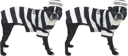 PetEdge Dealer Services* Stylish Prison Pooch Costume For Medium Dogs Black And White Halloween Outfit For Trick Or Treating - Animals & Pet Supplies > Pet Supplies > Pet Apparel > Pet Costumes Dog