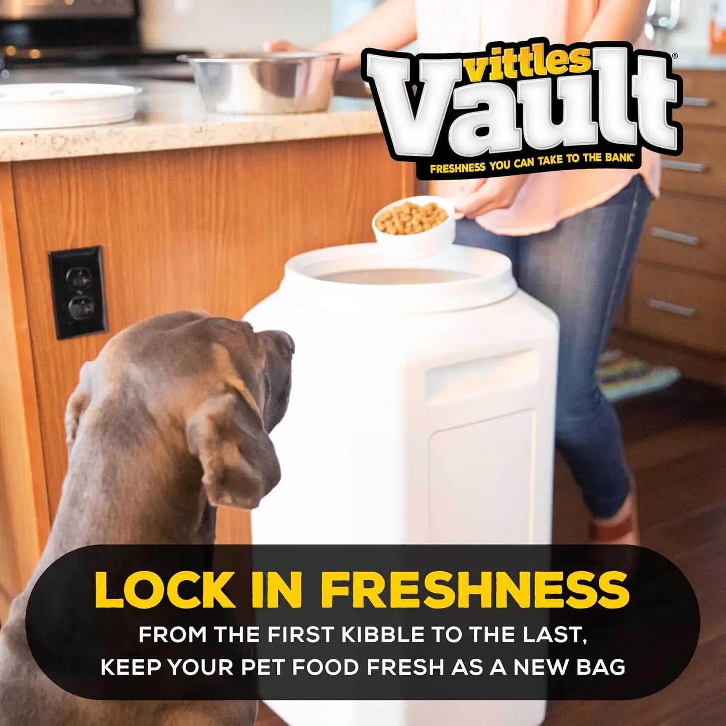 Gamma2 Vittles Vault Pet Food Storage Containers - Sealed Dog and Cat Food Storage Container, Fits up to 80Lbs, Made in the USA - [14"L X 28"H] Gamma2