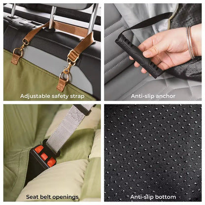 Excel Pets Deluxe Dog Car Seat Bed For Big Dogs Travel Comfort With Plush Backrest And Lounge Style - Animals & Pet Supplies > Pet Supplies > Pet Carriers & Crates > Car Crates