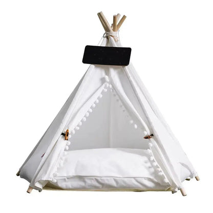 Stylish pet tent hideaway teepee with soft cushion for cats and small dogs indoor and outdoor use