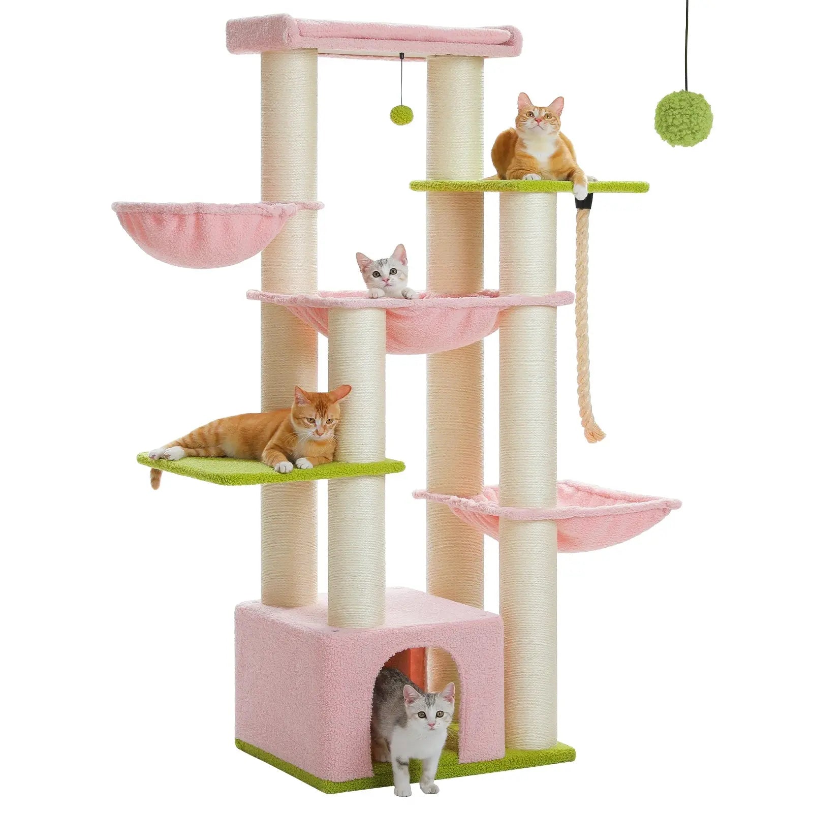 Excel Pets Multi Level Cat Tree For Large Cats With Hammock And 11 Robust Sisal Posts And Large Perch - Animals & Pet Supplies > Pet Supplies > Cat Supplies > Cat Furniture > Cat Trees & Towers cat