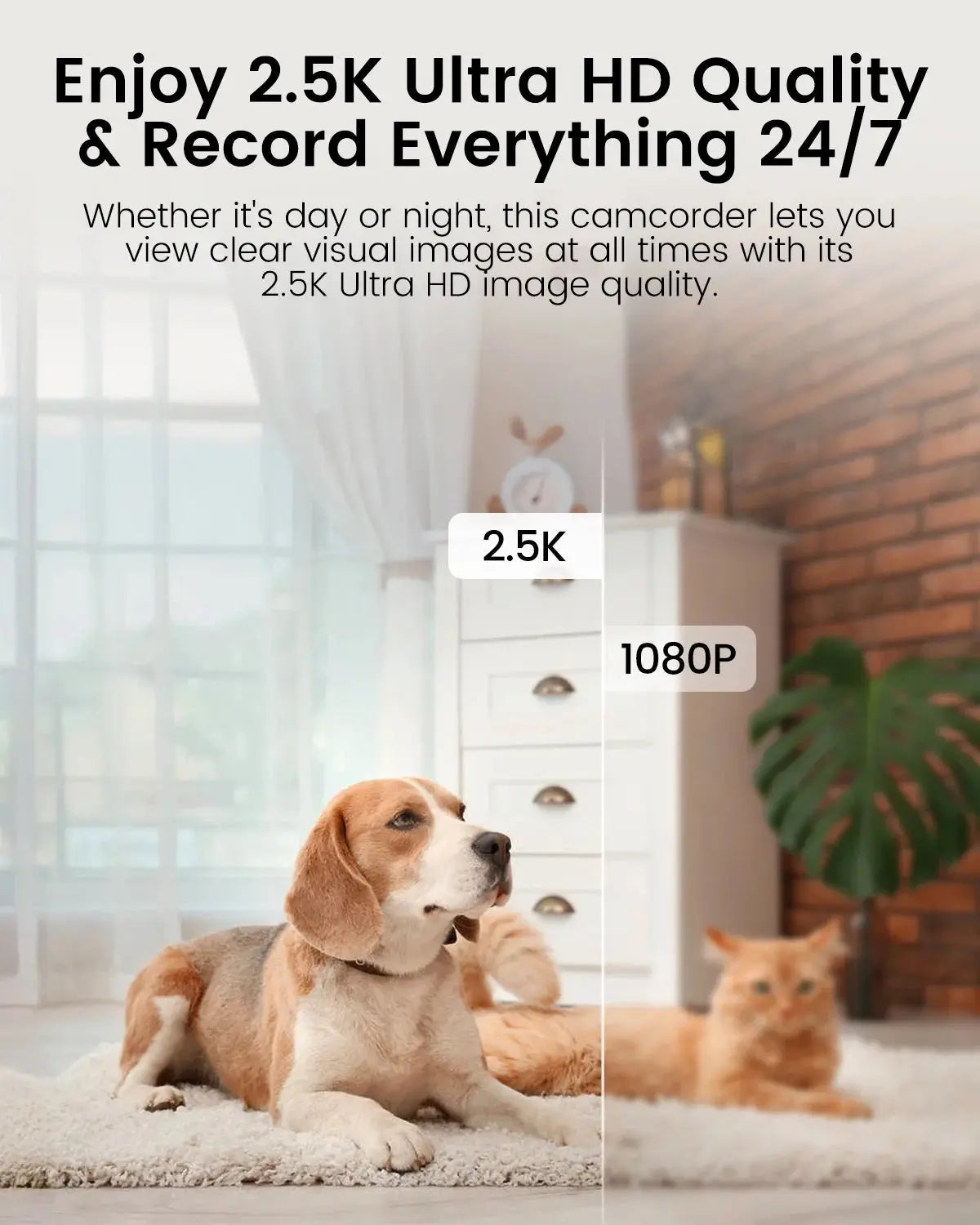 5G/2.4G Indoor Cameras for Home Security, 2.5K Pet Camera with Phone APP for Dog/Cat Vimtag