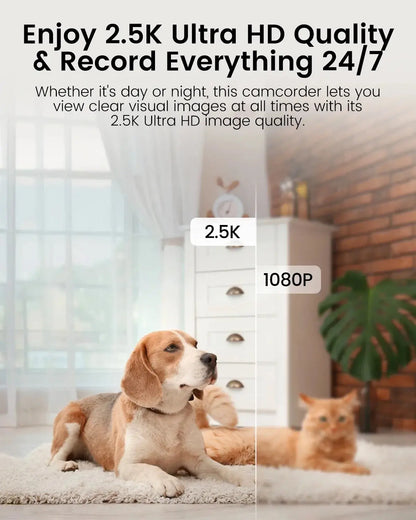 Vimtag 5G And 2.4G Indoor Security Camera For Home 2.5K 4MP Pet Camera With App For Dogs Cats 8X Zoom - Cameras & Optics > Cameras > Surveillance Cameras Other