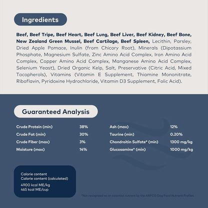 Excel Pets Peak Air Dried Dog Food With Beef And Organs Bone Grain Free High Protein Nutrient Dense New Zealand Green Mussels - Animals & Pet Supplies > Pet Supplies > Dog Supplies > Dog Food > Non-Prescription Dog Food Dog