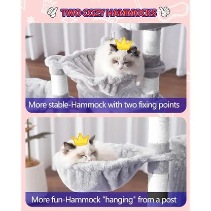 Excel Pets Deluxe Cat Tree Tower With Cozy Condo And Dual Baskets And Scratch Zone For Indoor Cats Large Platform - Animals & Pet Supplies > Pet Supplies > Cat Supplies > Cat Furniture > Cat Trees & Towers cat