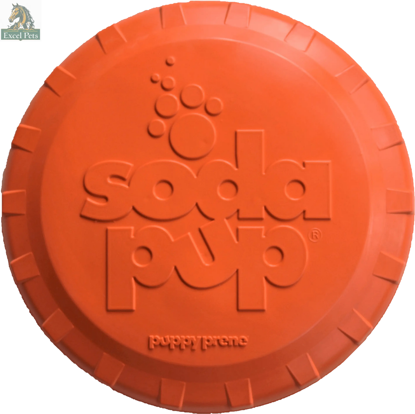 Bottle Top Flyer Rubber Frisbee for Dogs | Orange | Vet Approved | USA Made SodaPup/True Dogs, LLC