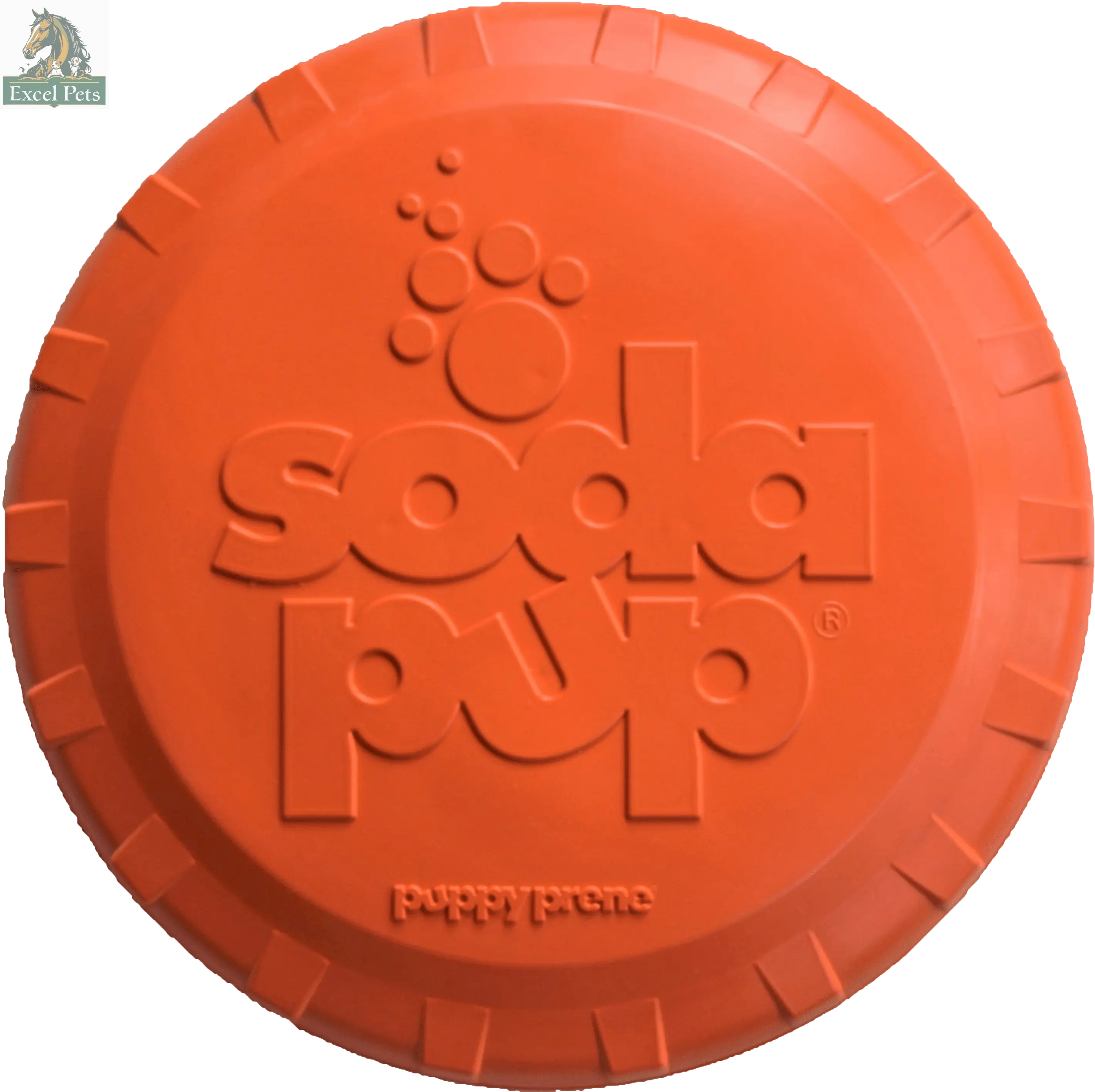 Bottle Top Flyer Rubber Frisbee for Dogs | Orange | Vet Approved | USA Made SodaPup/True Dogs, LLC