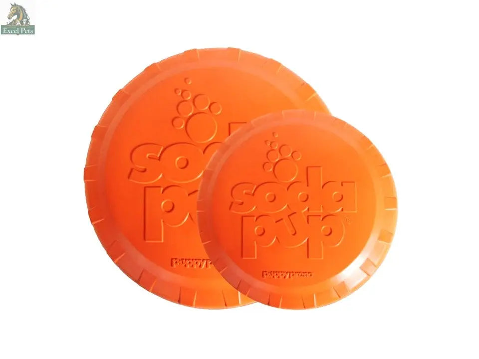 Bottle Top Flyer Rubber Frisbee for Dogs | Orange | Vet Approved | USA Made SodaPup/True Dogs, LLC