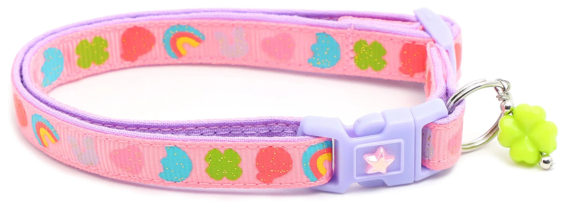 Pugs2Persians Cereal Marshmallows Breakaway Cat Collar Handcrafted With Reinforced Cotton And Contoured Hardware Soft And Machine Washable - Animals & Pet Supplies > Pet Supplies > Pet Collars & Harnesses > Breakaway & Safety Collars Cat Collar