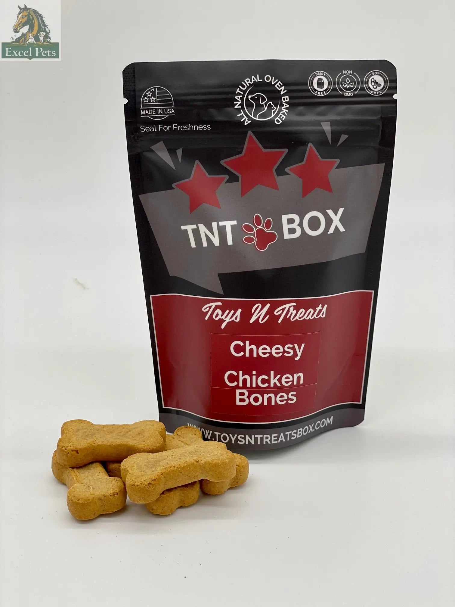Cheesy Chicken Bones Dog Treats - All Natural Oven Baked-0