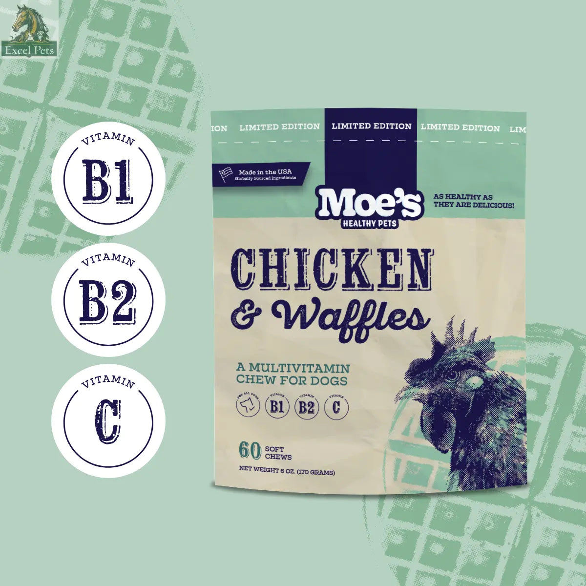 Chicken and Waffles Chews Moe's Healthy Pets
