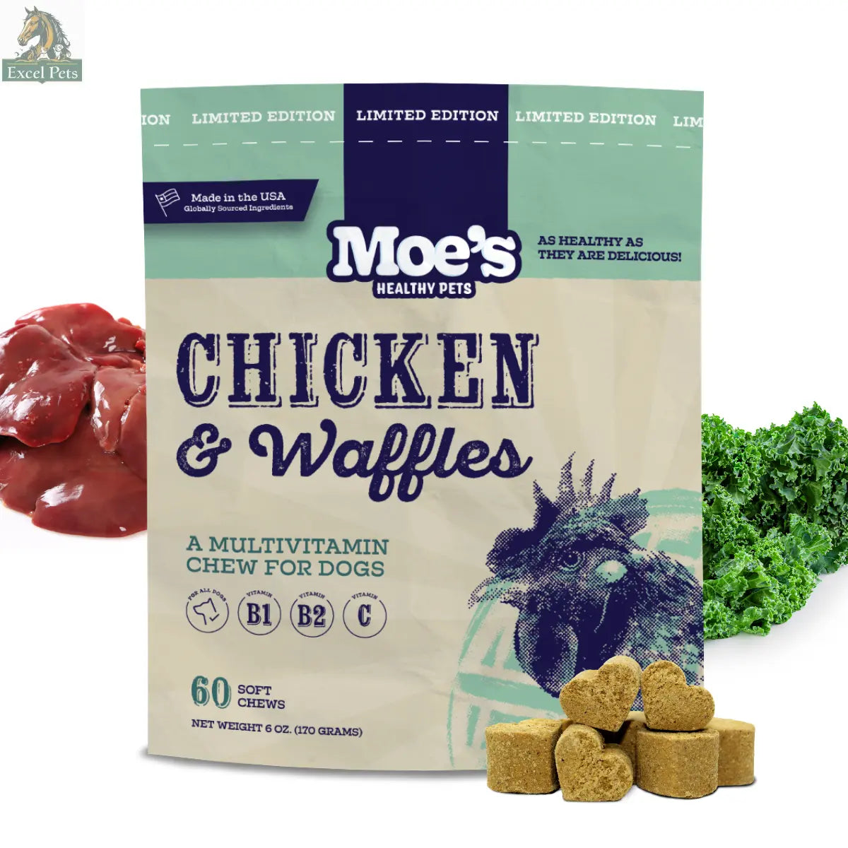 Chicken and Waffles Chews Moe's Healthy Pets