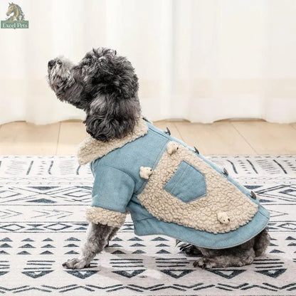 Cozy Denim And Fleece Two-Legged Dog Clothes - Perfect For Small To Medium Dogs - Excel Pets