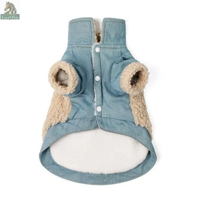 Cozy Denim And Fleece Two-Legged Dog Clothes - Perfect For Small To Medium Dogs - Excel Pets