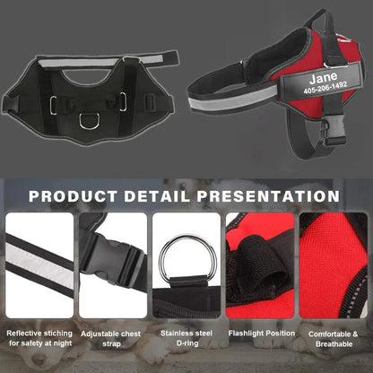 Excel Pets No Pull Reflective Dog Harness With ID Customizable Fit For Outdoor Adventures Keeps Pets Comfortable Prevents Loss - Animals & Pet Supplies > Pet Supplies > Pet Collars & Harnesses Dog
