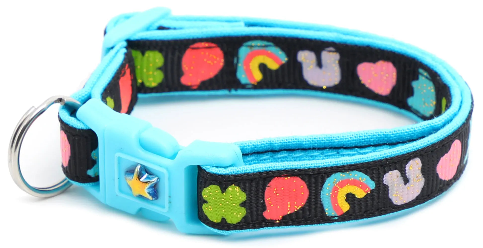 Pugs2Persians Cereal Marshmallows Breakaway Cat Collar Handcrafted With Reinforced Cotton And Contoured Hardware Soft And Machine Washable - Animals & Pet Supplies > Pet Supplies > Pet Collars & Harnesses > Breakaway & Safety Collars Cat Collar