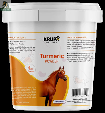 Natural Turmeric Powder for Horses with Powdered Coconut Oil - Turmericle Anti-Inflamatory Horse Supplement for Healthy Hip & Joint Function - Normal Skin Health MJ's Pet Closet