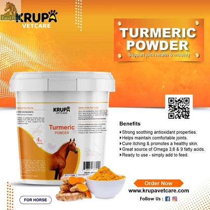 Natural Turmeric Powder for Horses with Powdered Coconut Oil - Turmericle Anti-Inflamatory Horse Supplement for Healthy Hip & Joint Function - Normal Skin Health MJ's Pet Closet