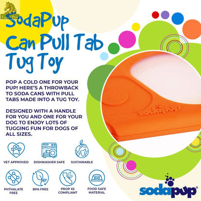 Pop Top Rubber Tug Toy for Interactive Play | Heavy Chewers | USA Made | SodaPup SodaPup/True Dogs, LLC