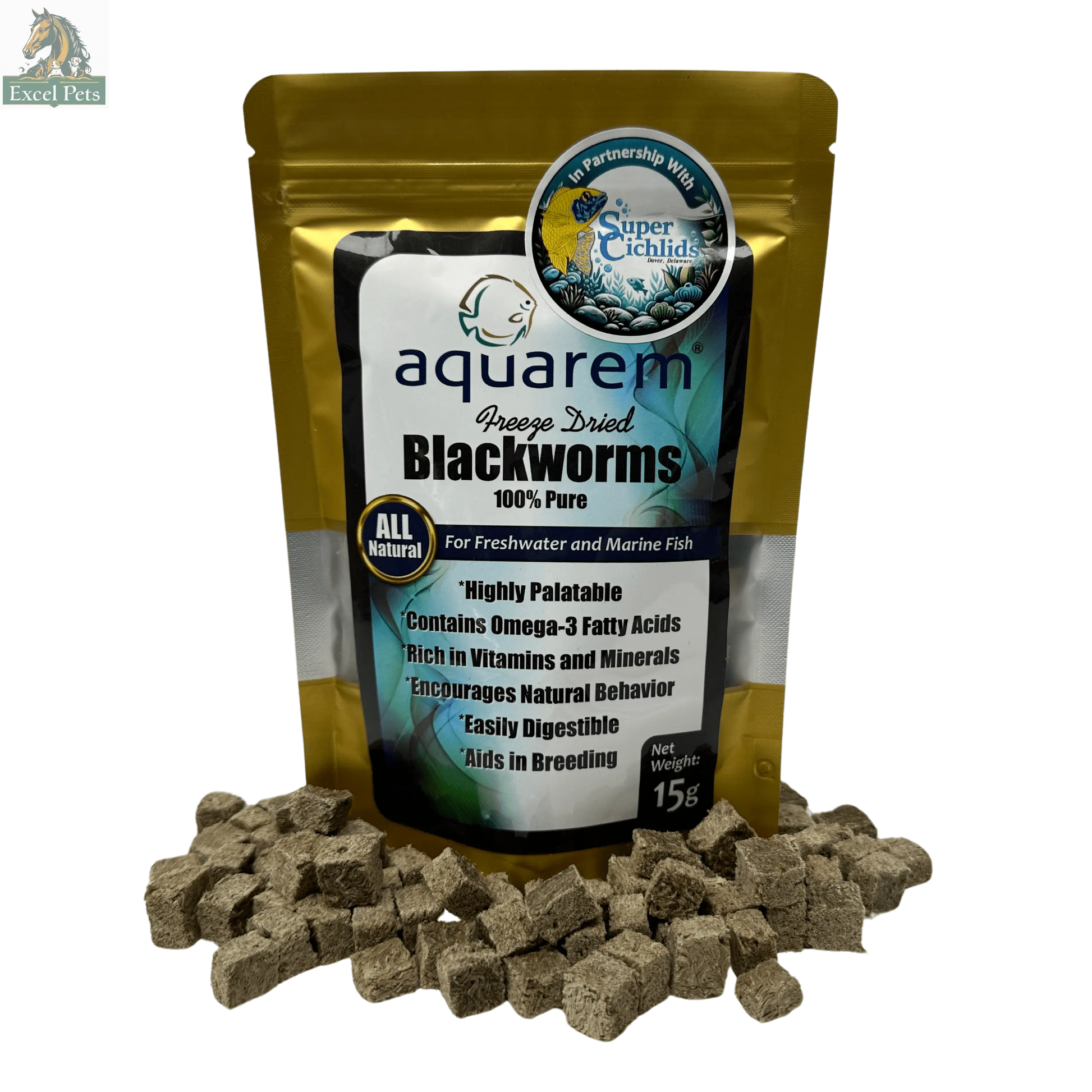 Premium Freeze Dried Blackworms - All Natural Super Cichlids