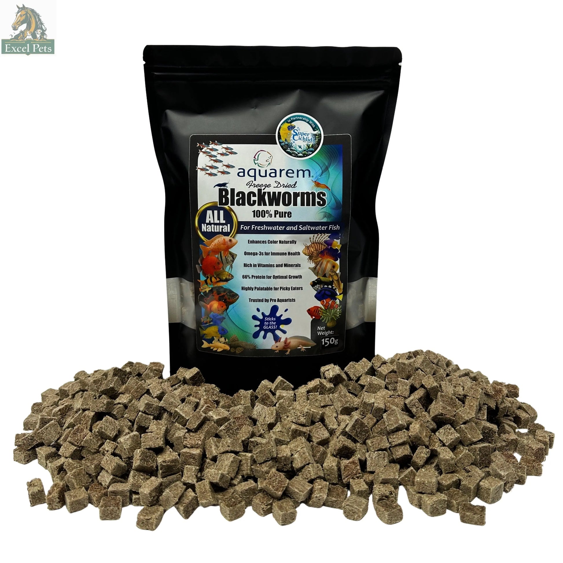 Premium Freeze Dried Blackworms - All Natural Super Cichlids