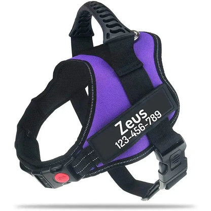 Excel Pets Nylon Adjustable Custom ID Dog Harness No Pull For Easy Control Safe Training With Adjustable Chest Size XS To XXL - Animals & Pet Supplies > Pet Supplies > Pet Collars & Harnesses Dog