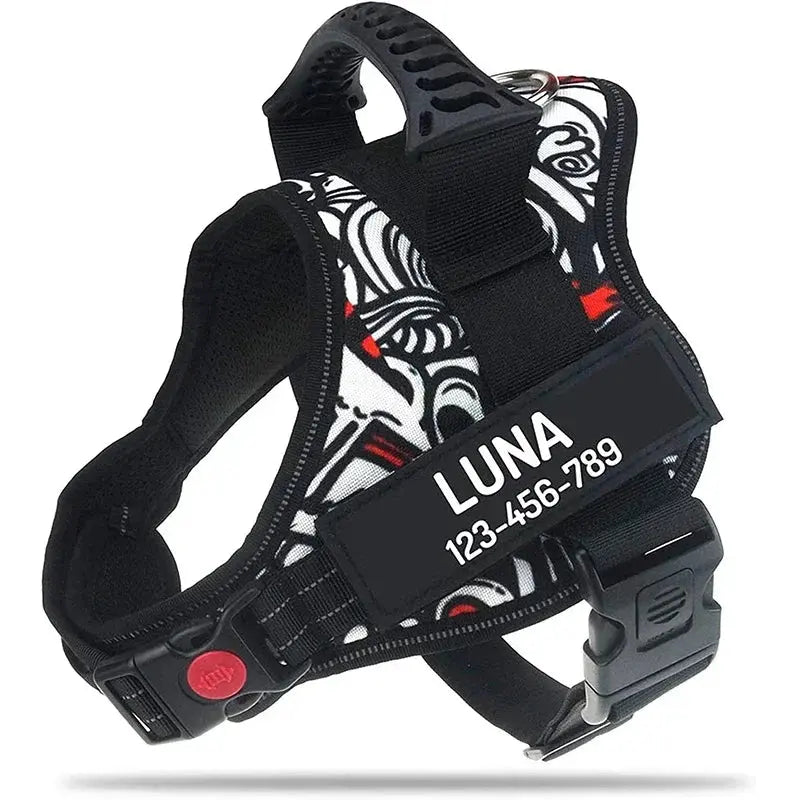 Excel Pets Nylon Adjustable Custom ID Dog Harness No Pull For Easy Control Safe Training With Adjustable Chest Size XS To XXL - Animals & Pet Supplies > Pet Supplies > Pet Collars & Harnesses Dog