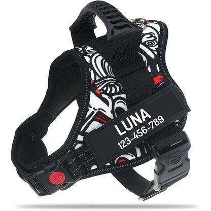 Excel Pets High Quality Nylon Adjustable Custom ID Dog Harness No Pull For Safe Training And Everyday Use - Animals & Pet Supplies > Pet Supplies > Pet Collars & Harnesses > Personalized ID Collars Dog