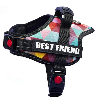 Excel Pets Nylon Adjustable Custom ID Dog Harness No Pull For Easy Control Safe Training With Adjustable Chest Size XS To XXL - Animals & Pet Supplies > Pet Supplies > Pet Collars & Harnesses Dog