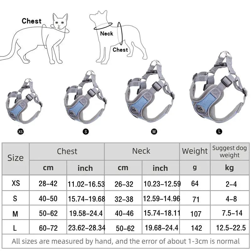 Excel Pets Reflective Adjustable Dog Harness for All Sizes Soft Mesh Comfort and Pressure Distribution - Animals & Pet Supplies > Pet Supplies > Pet Collars & Harnesses Dog