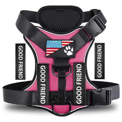Excel Pets Reflective Dog Vest Harness With 5 Patches For Night Safety And High Visibility On Walks - Animals & Pet Supplies > Pet Supplies > Pet Collars & Harnesses Dog