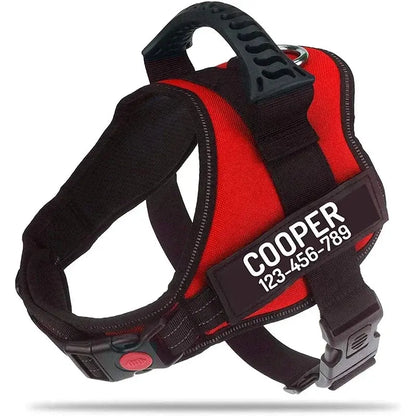 Excel Pets Nylon Adjustable Custom ID Dog Harness No Pull For Easy Control Safe Training With Adjustable Chest Size XS To XXL - Animals & Pet Supplies > Pet Supplies > Pet Collars & Harnesses Dog