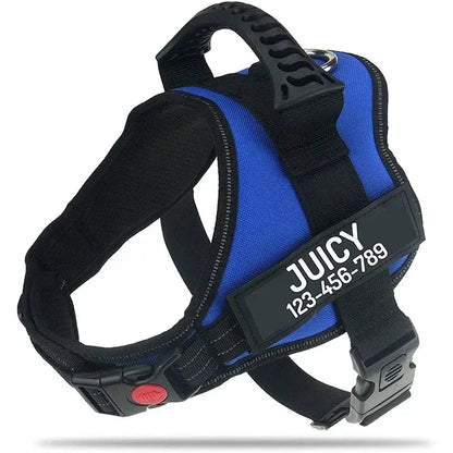 Excel Pets Nylon Adjustable Custom ID Dog Harness No Pull For Easy Control Safe Training With Adjustable Chest Size XS To XXL - Animals & Pet Supplies > Pet Supplies > Pet Collars & Harnesses Dog