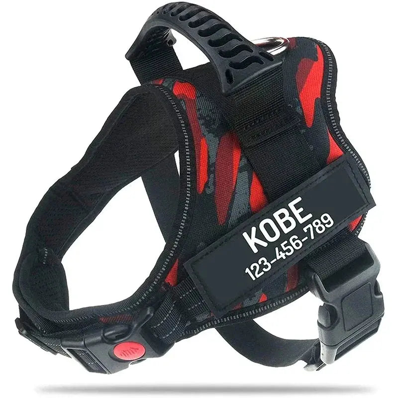 Excel Pets Nylon Adjustable Custom ID Dog Harness No Pull For Easy Control Safe Training With Adjustable Chest Size XS To XXL - Animals & Pet Supplies > Pet Supplies > Pet Collars & Harnesses Dog