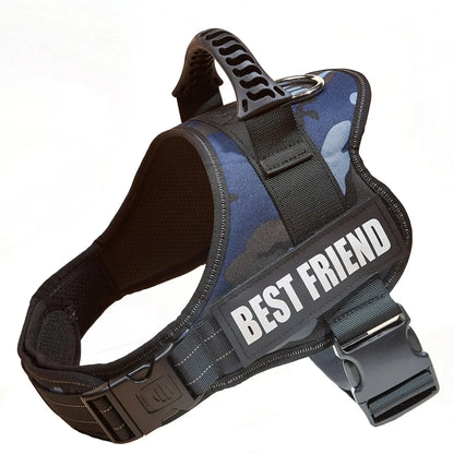 Excel Pets Nylon Adjustable Custom ID Dog Harness No Pull For Easy Control Safe Training With Adjustable Chest Size XS To XXL - Animals & Pet Supplies > Pet Supplies > Pet Collars & Harnesses Dog
