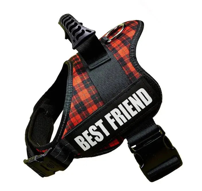 Excel Pets Nylon Adjustable Custom ID Dog Harness No Pull For Easy Control Safe Training With Adjustable Chest Size XS To XXL - Animals & Pet Supplies > Pet Supplies > Pet Collars & Harnesses Dog