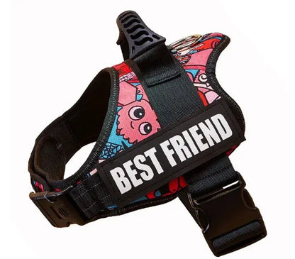 Excel Pets Nylon Adjustable Custom ID Dog Harness No Pull For Easy Control Safe Training With Adjustable Chest Size XS To XXL - Animals & Pet Supplies > Pet Supplies > Pet Collars & Harnesses Dog
