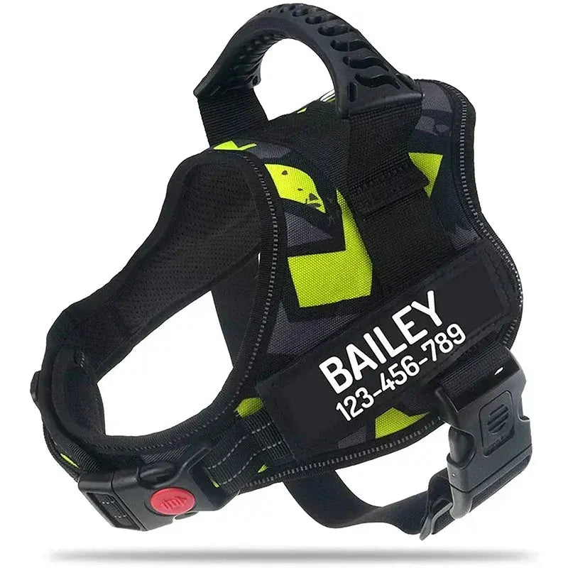 Excel Pets High Quality Nylon Adjustable Custom ID Dog Harness No Pull For Safe Training And Everyday Use - Animals & Pet Supplies > Pet Supplies > Pet Collars & Harnesses > Personalized ID Collars Dog