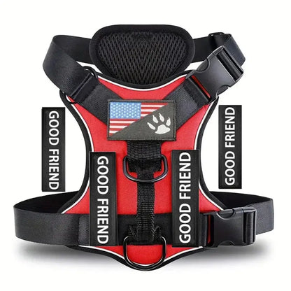 Excel Pets Reflective Dog Vest Harness With 5 Patches For Night Safety And High Visibility On Walks - Animals & Pet Supplies > Pet Supplies > Pet Collars & Harnesses Dog