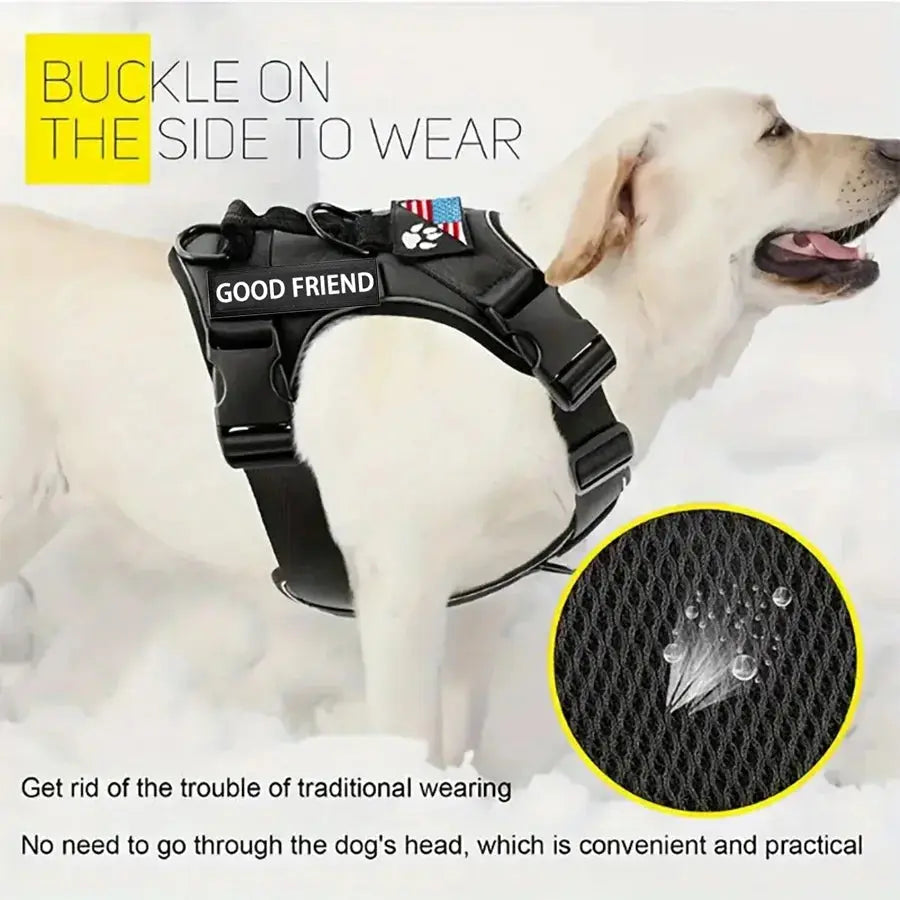 Reflective Dog Vest Harness With 5PCS Patches Excel Pets