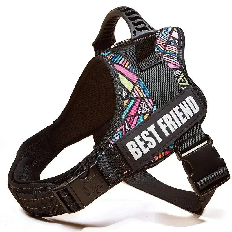 Excel Pets Nylon Adjustable Custom ID Dog Harness No Pull For Easy Control Safe Training With Adjustable Chest Size XS To XXL - Animals & Pet Supplies > Pet Supplies > Pet Collars & Harnesses Dog