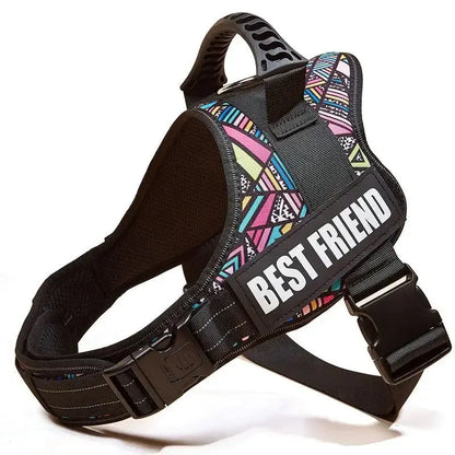 Excel Pets Nylon Adjustable Custom ID Dog Harness No Pull For Easy Control Safe Training With Adjustable Chest Size XS To XXL - Animals & Pet Supplies > Pet Supplies > Pet Collars & Harnesses Dog