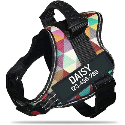 Excel Pets Nylon Adjustable Custom ID Dog Harness No Pull For Easy Control Safe Training With Adjustable Chest Size XS To XXL - Animals & Pet Supplies > Pet Supplies > Pet Collars & Harnesses Dog