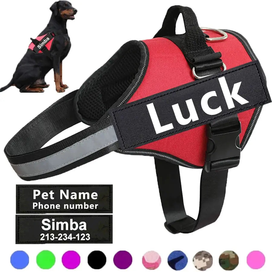 Excel Pets No Pull Reflective Dog Harness With ID Customizable Fit For Outdoor Adventures Keeps Pets Comfortable Prevents Loss - Animals & Pet Supplies > Pet Supplies > Pet Collars & Harnesses Dog