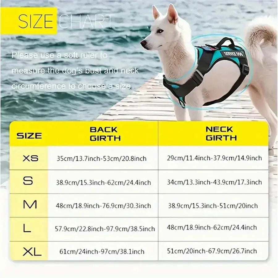Reflective Dog Vest Harness With 5PCS Patches Excel Pets