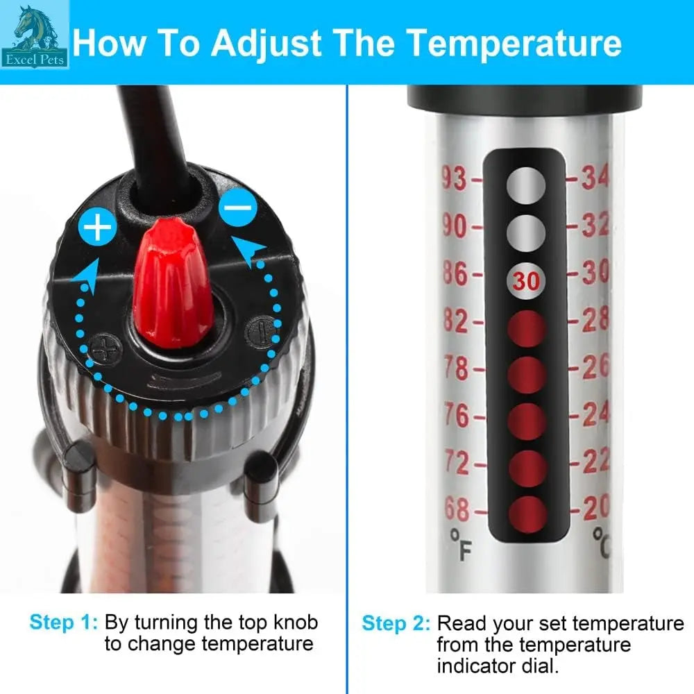 Submersible 300 Watt Aquarium Heater with 1-Year Warranty