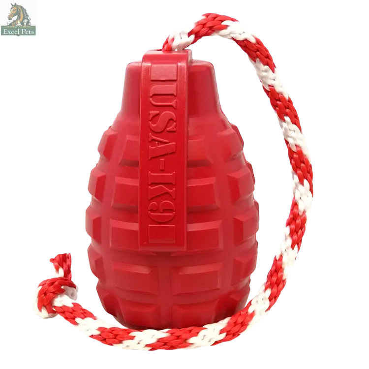 USA-K9 Grenade Rubber Dog Chew Toy | K9 Handler Reward Toy | Blue | USA Made SodaPup/True Dogs, LLC