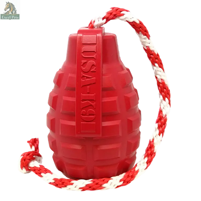 USA-K9 Grenade Rubber Dog Chew Toy | K9 Handler Reward Toy | Blue | USA Made SodaPup/True Dogs, LLC